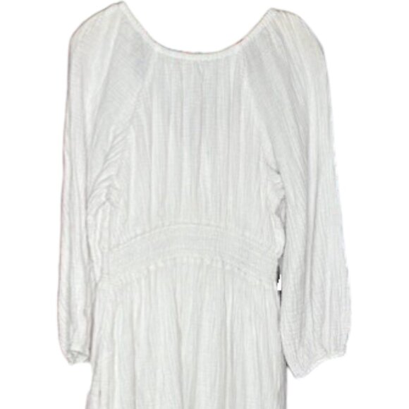 J. Crew V-Neck Midi Dress in Soft Cotton Gauze - White - M - Picture 5 of 9